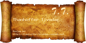 Thanhoffer Tivadar névjegykártya