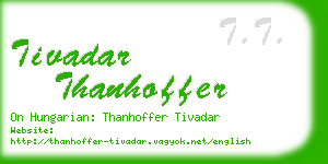 tivadar thanhoffer business card